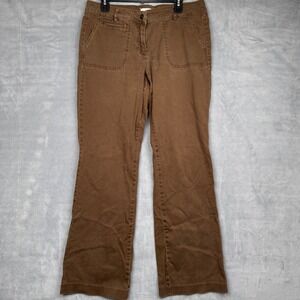Cache Brown Cargo‎ Pants Womens Size 12 Cotton Blend Bootcut Casual Everyday